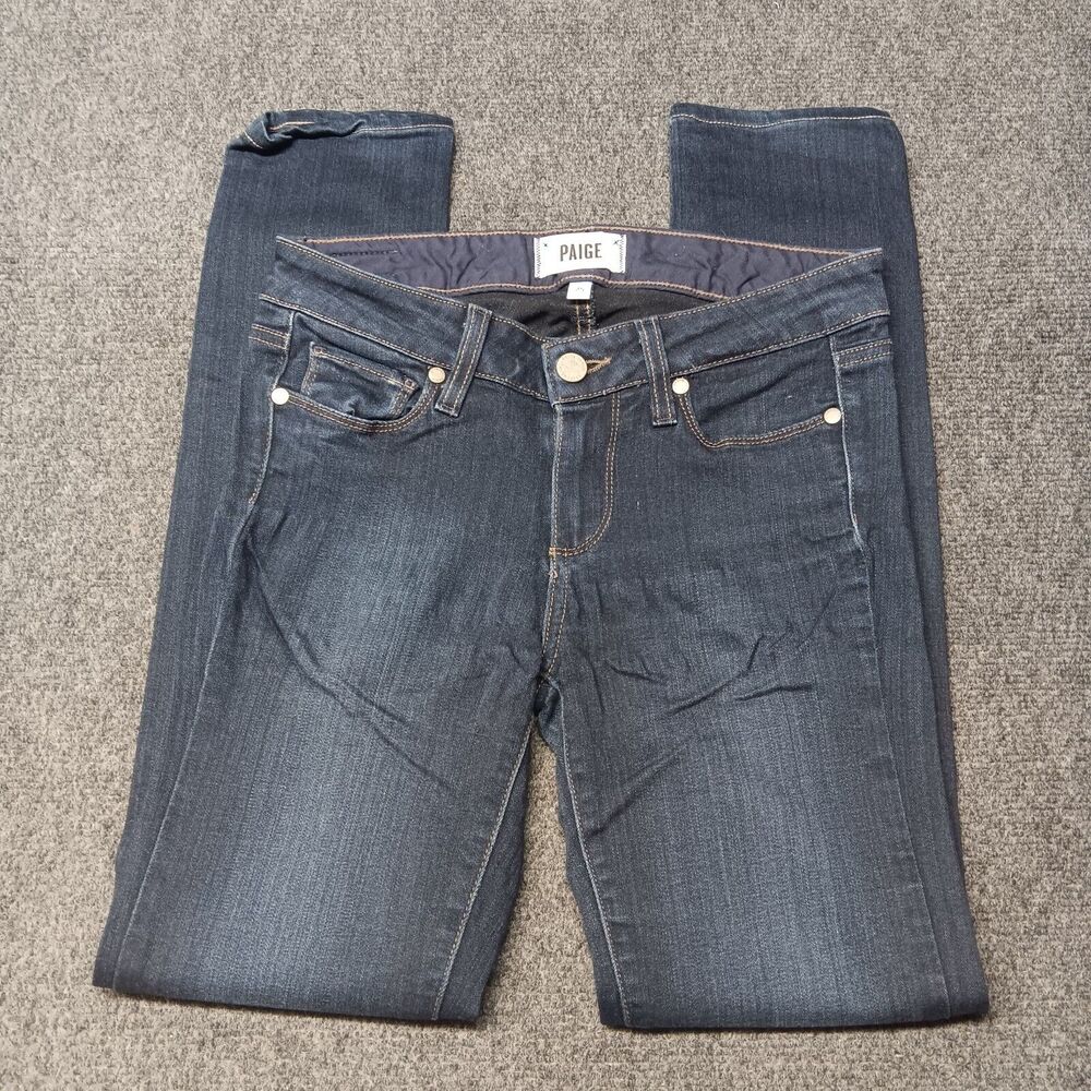 Paige Jeans‎ Women 25 Dark Blue Stretch Low Rise Skinny Leg Pants